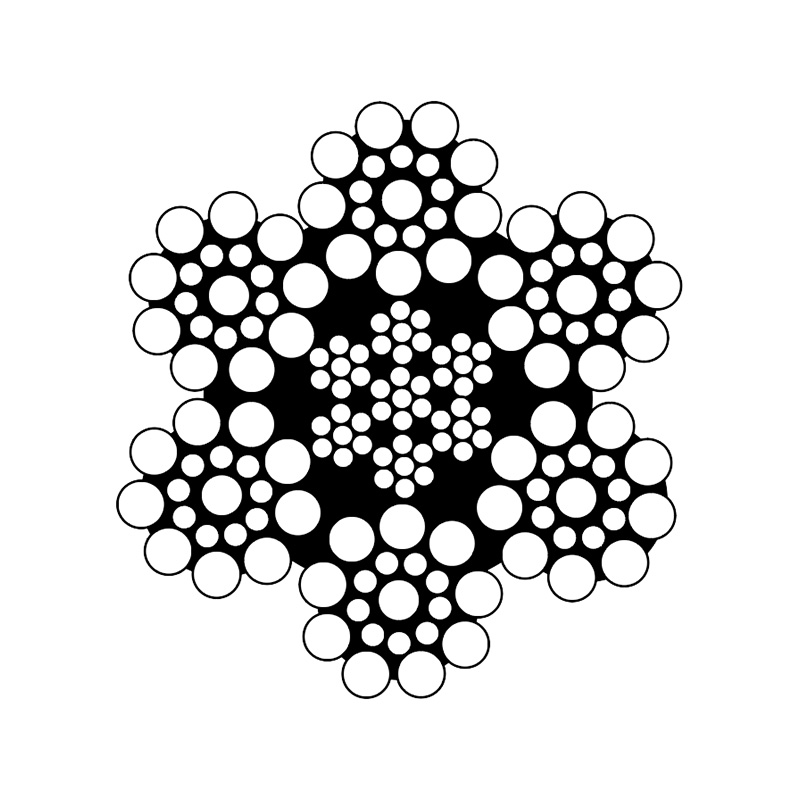 EN 12385-4 Classe 6×19S-IWRC Cabo de aço – Núcleo de cabo de aço independente de alta durabilidade