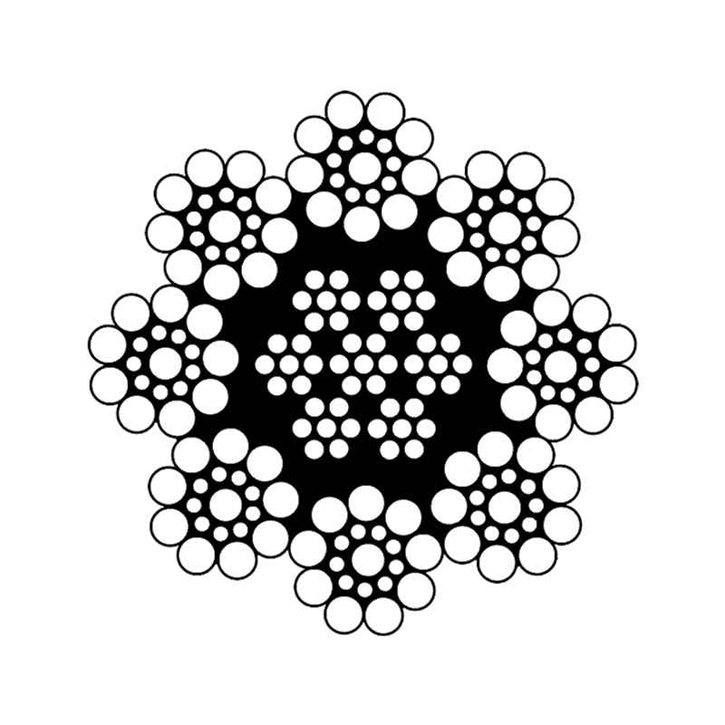 Cabo de aço de elevação com núcleo de aço ASTM A1023 6X19 e alta força de ruptura